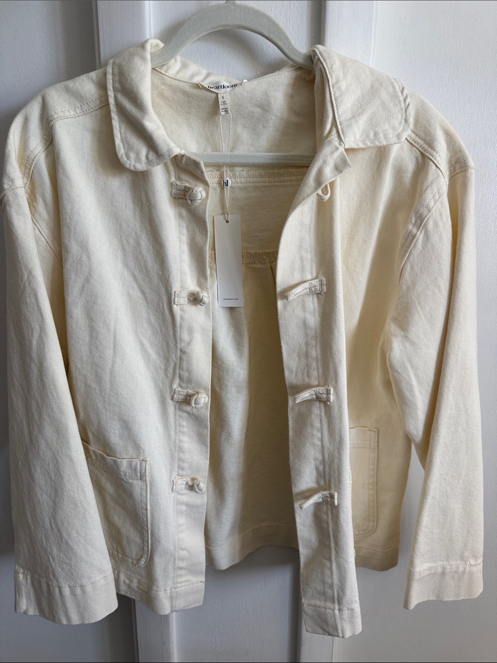 Heartloom Cream Button-Front Cotton Jacket
